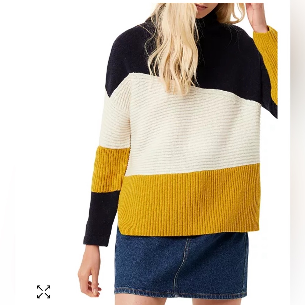 FRENCH CONNECTION Color-Block Wool Blend Sweater